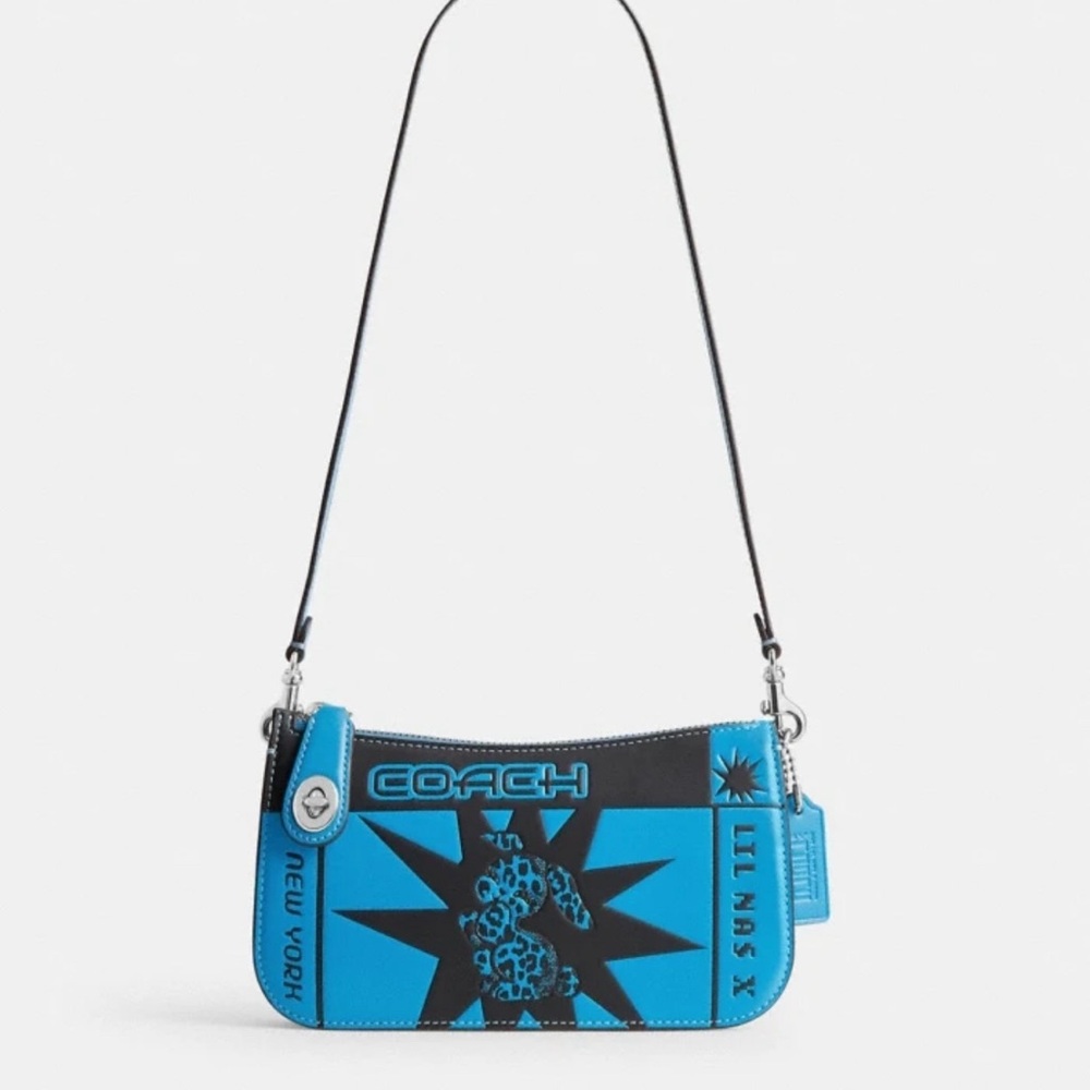 Coach Blue and Black Starburst Shoulder Bag - Picture 1 of 6